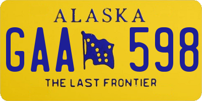 AK license plate GAA598