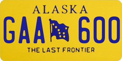 AK license plate GAA600