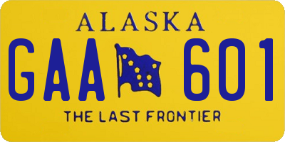 AK license plate GAA601