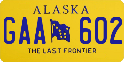 AK license plate GAA602