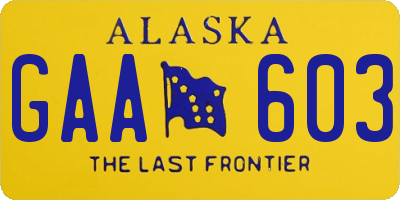 AK license plate GAA603