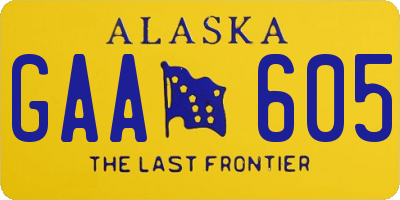 AK license plate GAA605