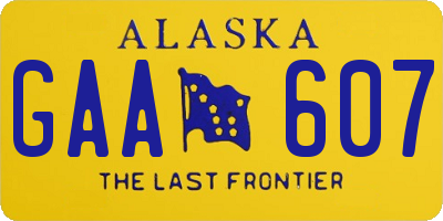 AK license plate GAA607