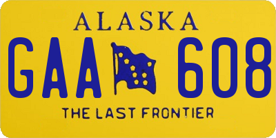 AK license plate GAA608