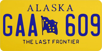 AK license plate GAA609