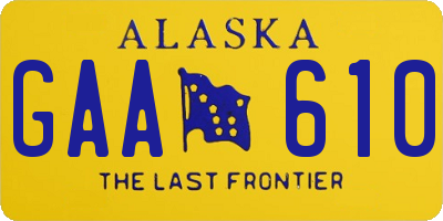 AK license plate GAA610