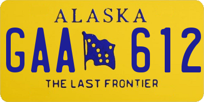 AK license plate GAA612