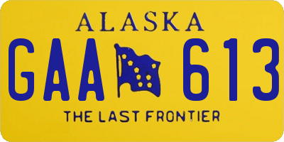 AK license plate GAA613