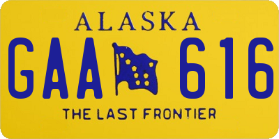 AK license plate GAA616