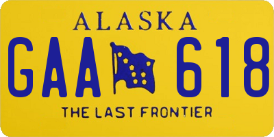 AK license plate GAA618