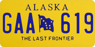 AK license plate GAA619