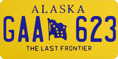 AK license plate GAA623