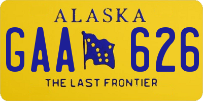 AK license plate GAA626