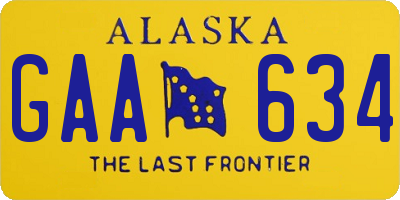 AK license plate GAA634