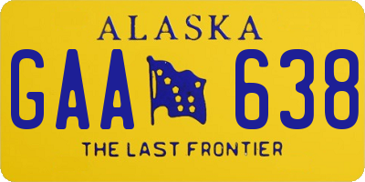 AK license plate GAA638