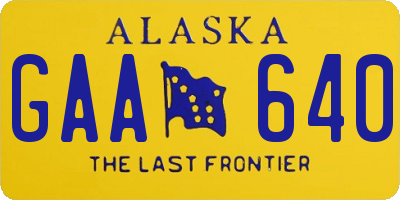 AK license plate GAA640