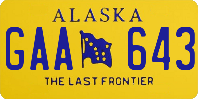 AK license plate GAA643