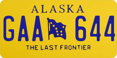 AK license plate GAA644