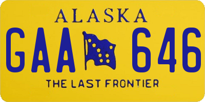 AK license plate GAA646