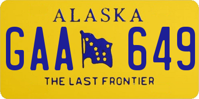 AK license plate GAA649