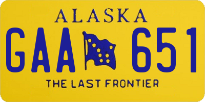 AK license plate GAA651