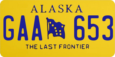 AK license plate GAA653