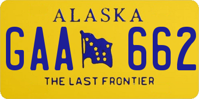 AK license plate GAA662