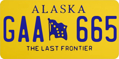 AK license plate GAA665