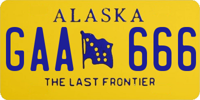 AK license plate GAA666