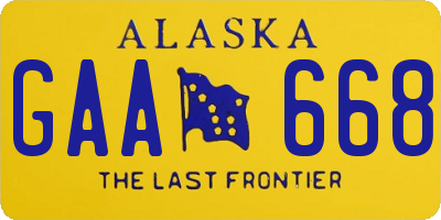 AK license plate GAA668