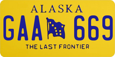 AK license plate GAA669