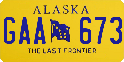 AK license plate GAA673