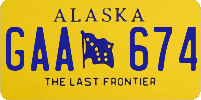 AK license plate GAA674