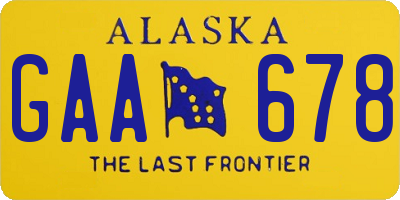 AK license plate GAA678