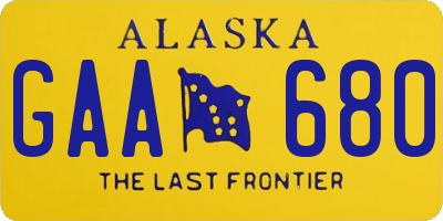 AK license plate GAA680