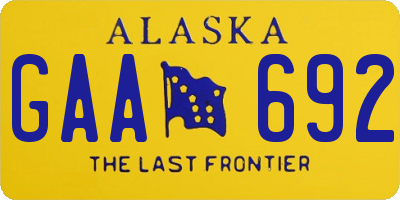 AK license plate GAA692