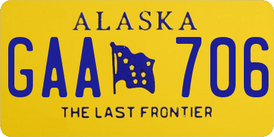 AK license plate GAA706