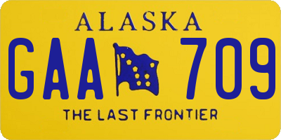 AK license plate GAA709