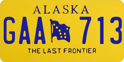 AK license plate GAA713