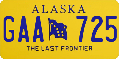 AK license plate GAA725