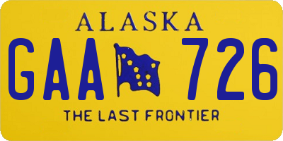 AK license plate GAA726