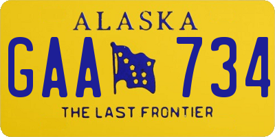 AK license plate GAA734