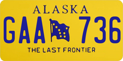 AK license plate GAA736
