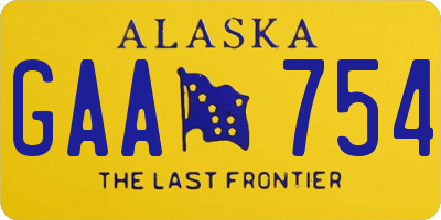 AK license plate GAA754