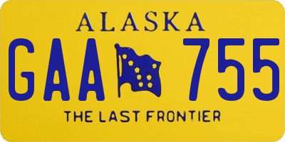 AK license plate GAA755