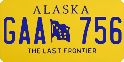 AK license plate GAA756