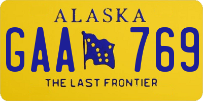 AK license plate GAA769