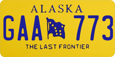AK license plate GAA773