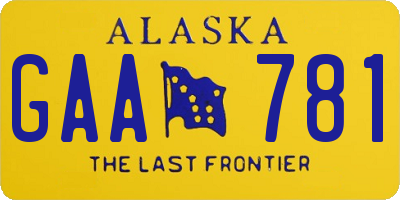 AK license plate GAA781