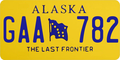AK license plate GAA782